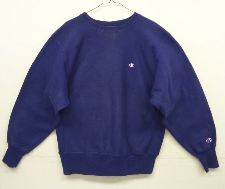 画像: 90'S CHAMPION 刺繍タグ リバースウィーブ 無地 ネイビー USA製 (VINTAGE) 「Sweat Shirt」入荷しました。