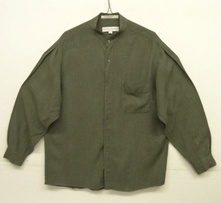画像: 90'S PERRY ELLIS "PORTFOLIO" レーヨン バンドカラーシャツ オリーブ USA製 (VINTAGE) 「L/S Shirt」入荷しました。