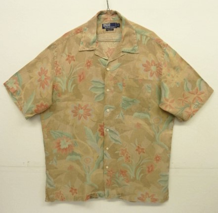 画像: 90'S RALPH LAUREN リネン 半袖 オープンカラーシャツ フローラル柄 (VINTAGE) 「S/S Shirt」入荷しました。