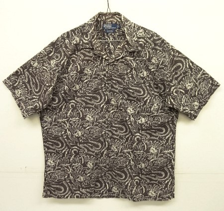 画像: 90'S RALPH LAUREN "CLAYTON" コットン 半袖 オープンカラーシャツ ブラックベース/ドラゴン柄 (VINTAGE) 「S/S Shirt」入荷しました。