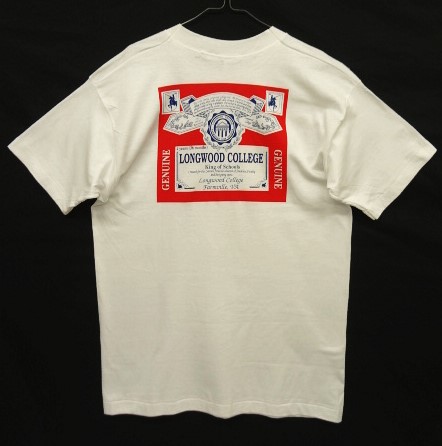 画像: 90'S LONGWOOD COLLEGE "FRUIT OF THE LOOM製ボディ" 両面プリント シングルステッチ Tシャツ ホワイト USA製 (DEASDSTOCK) 「T-Shirt」入荷しました。