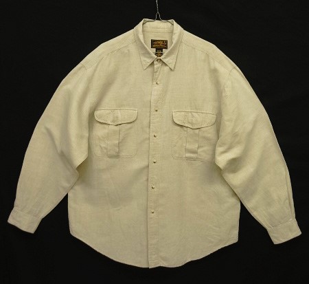 画像: 90'S EDDIE BAUER 黒タグ リネン/コットン 長袖シャツ ナチュラル (VINTAGE) 「L/S Shirt」入荷しました。