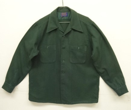 画像: 70'S PENDLETON "BOARD SHIRT" ウール オープンカラーシャツ ダークグリーン USA製 (VINTAGE) 「L/S Shirt」入荷しました。