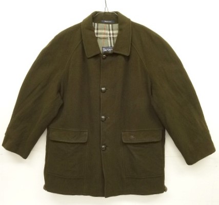 画像: 90'S BURBERRYS ウール ラグランスリーブ ハーフコート オリーブ スペイン製 (VINTAGE) 「Jacket」入荷しました。