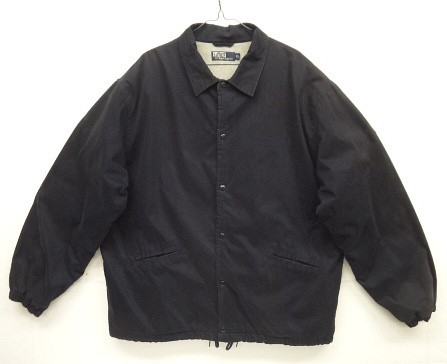 画像: 90'S RALPH LAUREN 裏地スウェット コーチジャケット ダークネイビー (VINTAGE) 「Jacket」入荷しました。