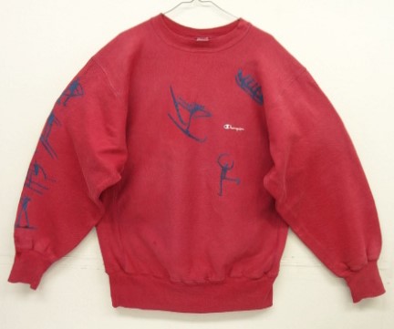 画像: 90'S CHAMPION "両面＆右袖プリント" 刺繍タグ リバースウィーブ ダークレッド USA製 (VINTAGE) 「Sweat Shirt」入荷しました。