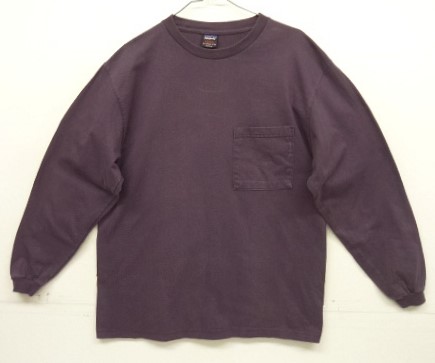 画像: 90'S PATAGONIA 黒タグ オーバルロゴ刺繍 長袖 ポケット付きTシャツ グレープ USA製 (VINTAGE) 「T-Shirt」入荷しました。