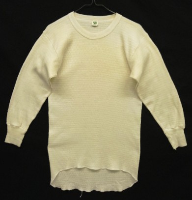 画像: 80'S HANES コットン/ポリ サーマル 長袖 Tシャツ オフホワイト USA製 (VINTAGE) 「T-Shirt」入荷しました。