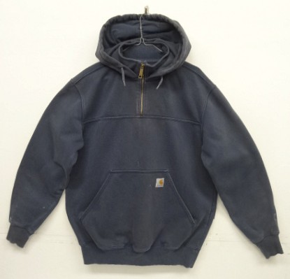 画像: 00'S CARHARTT "RAIN DEFENDER" ハーフジップ スウェットパーカー フェードネイビー (VINTAGE) 「Parka」入荷しました。