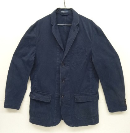 画像: 90'S RALPH LAUREN ３つボタン コットン ジャケット ネイビー (VINTAGE) 「Jacket」入荷しました。