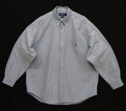 画像: 90'S RALPH LAUREN "BIG SHIRT" オックスフォード 長袖 BDシャツ ブルー (VINTAGE) 「L/S Shirt」入荷しました。