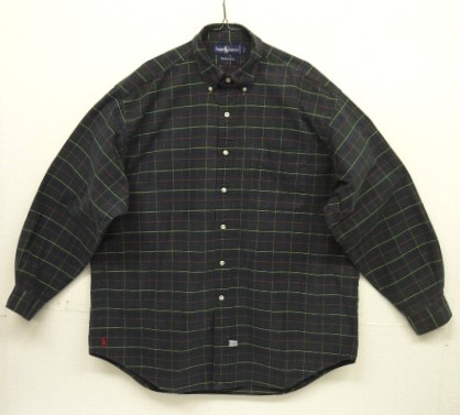 画像: 90'S RALPH LAUREN "THE BIG OXFORD" 裾ロゴ刺繍 オックスフォード 長袖 BDシャツ チェック柄 (VINTAGE) 「L/S Shirt」入荷しました。