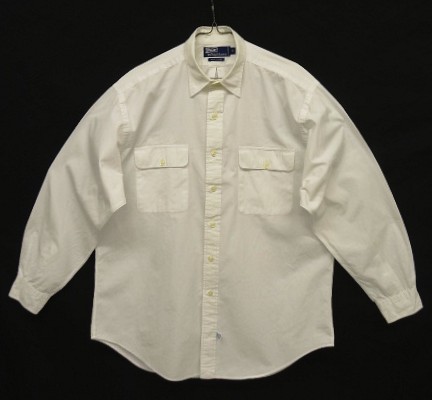 画像: 90'S RALPH LAUREN ポプリン 長袖 レギュラーカラーシャツ ホワイト (VINTAGE) 「L/S Shirt」入荷しました。