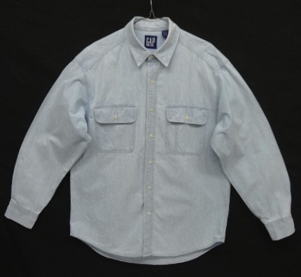 画像: 90'S GAP 旧タグ シャンブレー 長袖 ワークシャツ ライトブルー (VINTAGE) 「L/S Shirt」入荷しました。