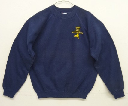 画像: 80'S EMPIRE STATE CAPITAL VOLKSSPORTERS ラグランスリーブ クルーネック スウェットシャツ ネイビー USA製 (VINTAGE) 「Sweat Shirt」入荷しました。