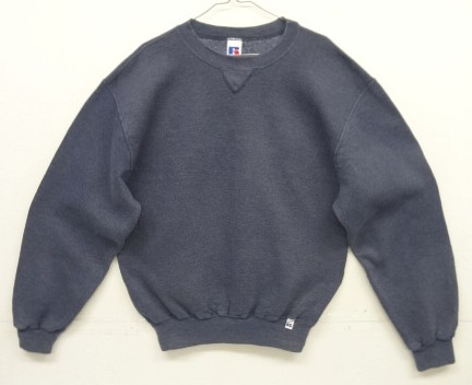 画像: 90'S RUSSELL ATHLETIC 前Vガゼット付き クルーネック スウェットシャツ インディゴ メキシコ製 (VINTAGE) 「Sweat Shirt」入荷しました。