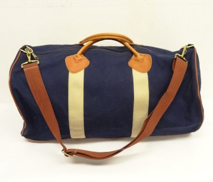 画像: 80'S LL Bean "ギザタグ" キャンバス/レザー ダッフルバッグ ネイビー/オフホワイト USA製 (VINTAGE) 「Bag」入荷しました。