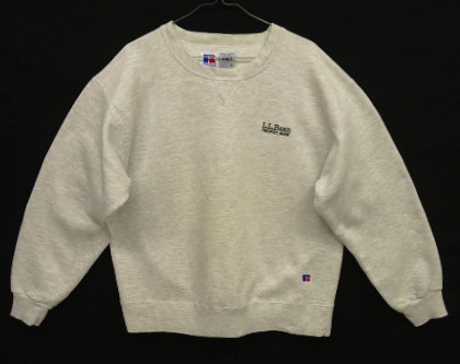 画像: 90'S LL Bean by RUSSELL ATHLETIC ロゴ刺繍 前Vガゼット スウェットシャツ ヘザーグレー USA製 (VINTAGE) 「Sweat Shirt」入荷しました。