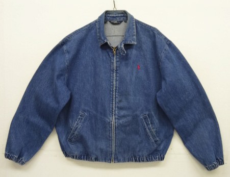 画像: 90'S RALPH LAUREN 三角タグ チンスト付き デニム ドリズラージャケット インディゴ USA製 (VINTAGE) 「Jacket」入荷しました。