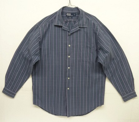 画像: 90'S RALPH LAUREN "CALDWELL" ポプリン 長袖 オープンカラーシャツ チェック柄 (VINTAGE) 「L/S Shirt」入荷しました。