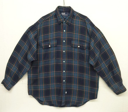 画像: 90'S RALPH LAUREN レーヨン100% フラップ付きポケット 長袖 シャツ チェック柄 (VINTAGE) 「L/S Shirt」入荷しました。
