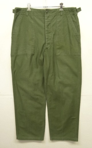 画像: 60'S アメリカ軍 US ARMY "OG107" 初期モデル コットンサテン 平ボタン ベイカーパンツ L (VINTAGE) 「Bottoms」入荷しました。
