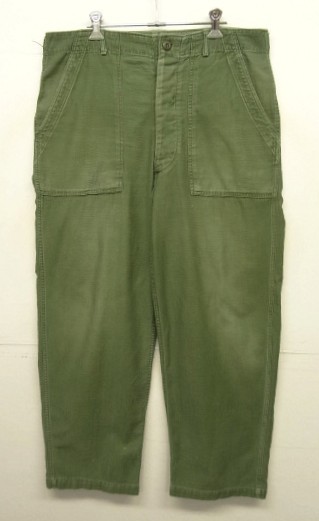 画像: 60'S アメリカ軍 US ARMY "OG107" コットンサテン ベイカーパンツ W36L33 (VINTAGE) 「Bottoms」入荷しました。