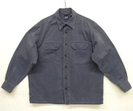 画像: 90'S GAP 旧タグ キャンバス 長袖 ワークシャツ フェードネイビー (VINTAGE) 「L/S Shirt」入荷しました。