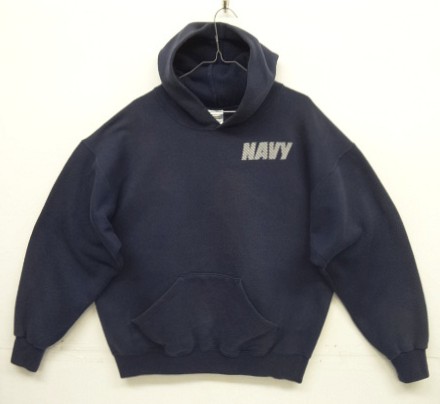 画像: アメリカ軍 US NAVY 両面リフレクタープリント プルオーバー スウェットパーカー ネイビー USA製 (VINTAGE) 「Parka」入荷しました。