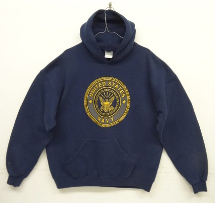 画像: アメリカ軍 US NAVY 両面リフレクタープリント プルオーバー スウェットパーカー ネイビー USA製 (VINTAGE) 「Parka」入荷しました。