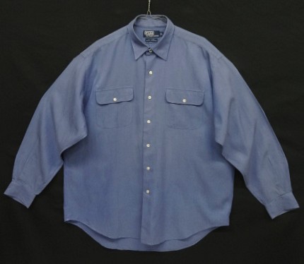 画像: 90'S RALPH LAUREN "BENFORD" シルク/コットン 長袖シャツ ブルー (VINTAGE) 「L/S Shirt」入荷しました。