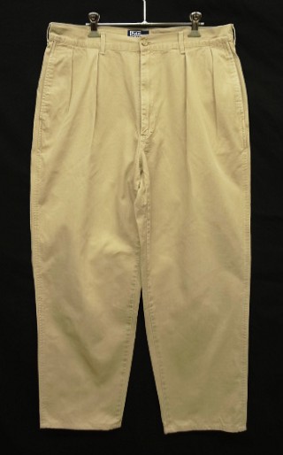 画像: 90'S RALPH LAUREN "ボックスロゴ" ツープリーツ チノパンツ ベージュ USA製 (VINTAGE) 「Bottoms」入荷しました。