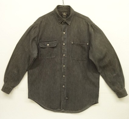 画像: 90'S RRL 初期 三ツ星タグ メタルボタン デニム ワークシャツ ブラック (VINTAGE) 「L/S Shirt」入荷しました。