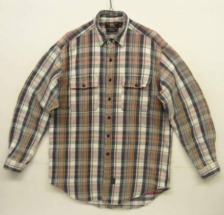 画像: 90'S RRL 初期 三ツ星タグ ヘビーウエイト フランネルシャツ チェック柄 (VINTAGE) 「L/S Shirt」入荷しました。
