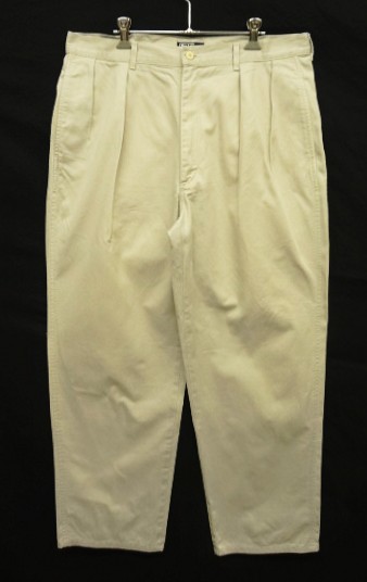 画像: 90'S RALPH LAUREN "ボックスロゴ" ツープリーツ チノパンツ オフホワイト USA製 (VINTAGE) 「Bottoms」入荷しました。