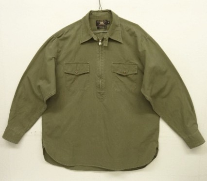 画像: 90'S RRL 初期 三ツ星タグ チンスト＆マチ付き ハーフジップ ワークシャツ カーキ (VINTAGE) 「L/S Shirt」入荷しました。