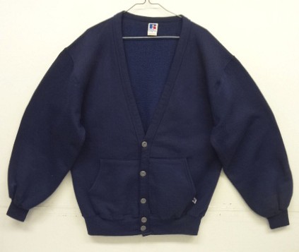 画像: 90'S RUSSELL ATHLETIC スウェット カーディガン ネイビー USA製 (VINTAGE) 「Sweat Shit」入荷しました。