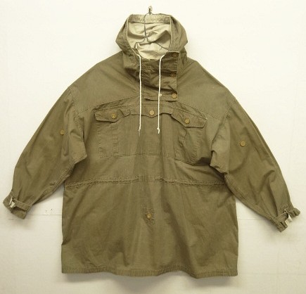 画像: ユーロヴィンテージ リネン/コットン リバーシブル マウンテンスモック カーキ/オフホワイト (VINTAGE) 「Jacket」入荷しました。