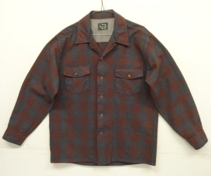 画像: 60'S PENNEY'S ウール オープンカラーシャツ オンブレチェック (VINTAGE) 「L/S Shirt」入荷しました。