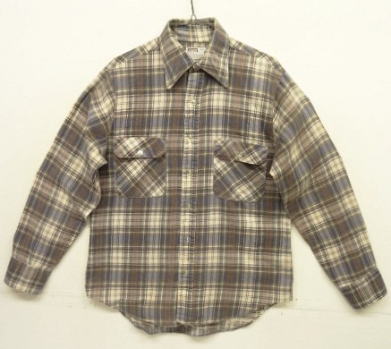 画像: 70'S MONTGOMERY WARD プリントフランネル ワークシャツ チェック柄 (VINTAGE) 「L/S Shirt」入荷しました。