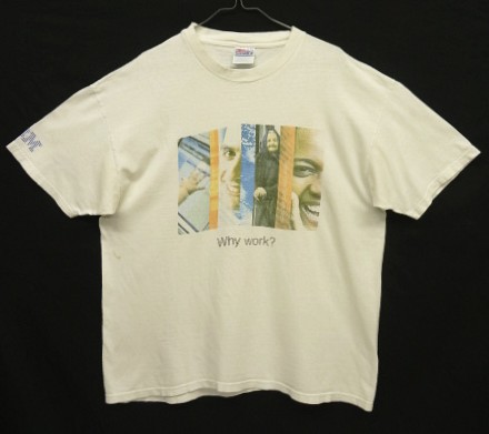 画像: 90'S IBM "WHY WORK?" 両面＆袖プリント 半袖 Tシャツ ホワイト (VINTAGE) 「T-Shirt」入荷しました。