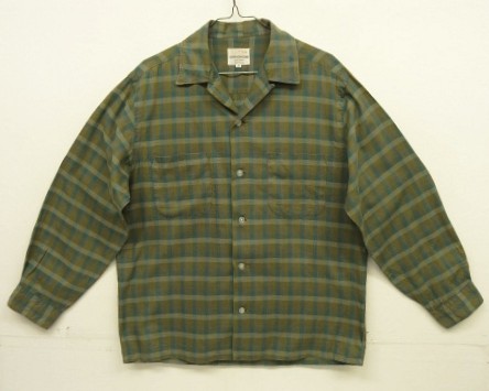 画像: 60'S DERBY コットン 長袖 オープンカラーシャツ チェック柄 (VINTAGE) 「L/S Shirt」入荷しました。