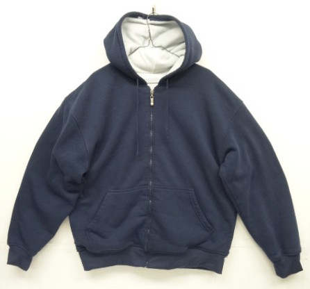 画像: 90〜00'S UNKNOWN "ダブルフェイス" 裏地サーマル フルジップ スウェットパーカー ネイビー (VINTAGE) 「Parka」入荷しました。