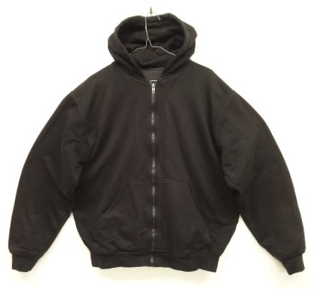 画像: 90〜00'S UNKNOWN "ダブルフェイス" 裏地サーマル フルジップ スウェットパーカー ブラック (VINTAGE) 「Parka」入荷しました。