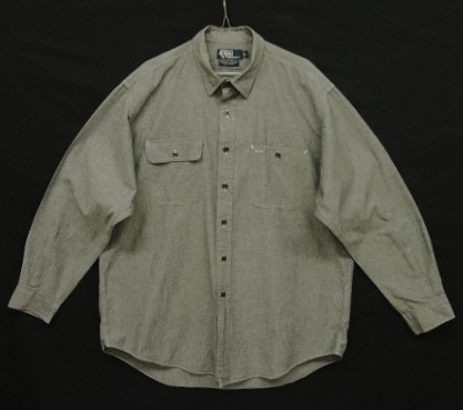 画像: 90'S RALPH LAUREN "DUNGAREE WORKSHIRT" シャンブレー ワークシャツ ブラック (VINTAGE) 「L/S Shirt」入荷しました。