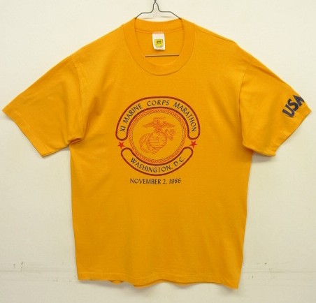 画像: 80'S アメリカ軍 USMC シングルステッチ 半袖 Tシャツ イエロー USA製 (MINT CONDITION) 「T-Shirt」入荷しました。