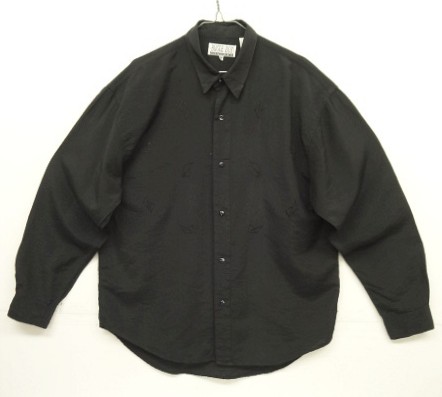 画像: BUGGLE BOY レーヨン/ナイロン 同色刺繍入り 長袖 シャツ ブラック (VINTAGE) 「L/S Shirt」入荷しました。