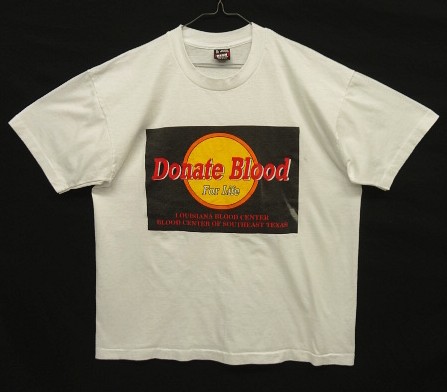 画像: 90'S DONATE BLOOD シングルステッチ 半袖 Tシャツ ホワイト USA製 (VINTAGE) 「T-Shirt」入荷しました。