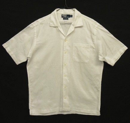 画像: 90'S RALPH LAUREN "CHAUNCEY" コットン 半袖 オープンカラーシャツ ホワイト (VINTAGE) 「S/S Shirt」入荷しました。