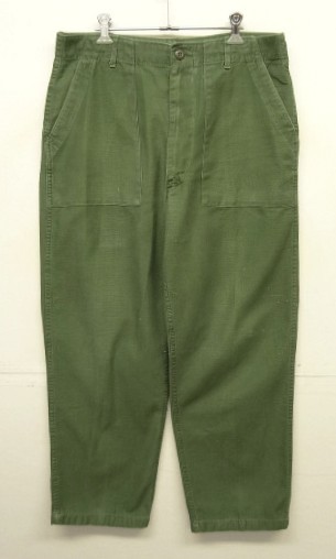 画像: 60'S アメリカ軍 US ARMY "OG107" コットンサテン ベイカーパンツ SCOVILLアルミジップ W36L31 (VINTAGE) 「Bottoms」入荷しました。